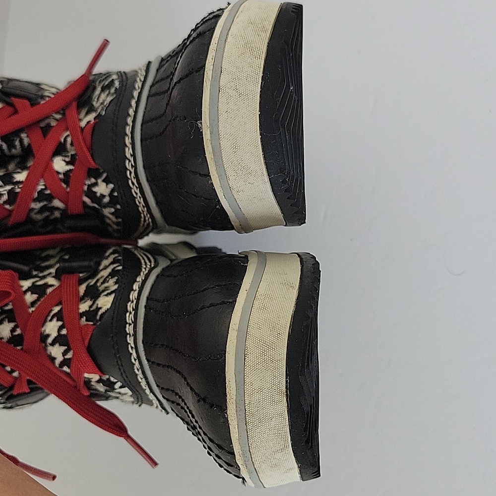Sorel Tivoli Houndstooth Waterproof Duck Boots Black & Cream Size 7 - Picture 11 of 12